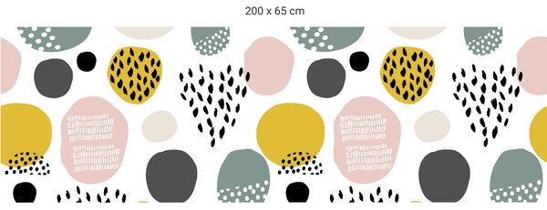 FUGU Abstrakt kids pink - tapeta za postel Varianta ochrany zdi: Delší strana postele 200x65 cm