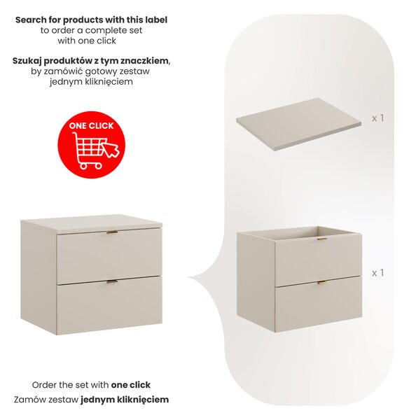 Comad Koupelnová skříňka pod deskové umyvadlo Dalia Cashmere 60 kašmír mat