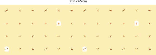 FUGU Tapeta za postel - Psi yellow Varianta ochrany zdi: Delší strana postele 200x65 cm