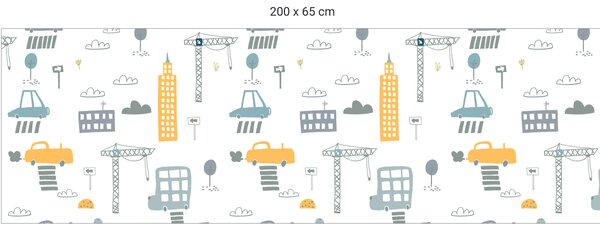 FUGU Pruh za postel - Auta v městě Varianta ochrany zdi: Delší strana postele 200x65 cm