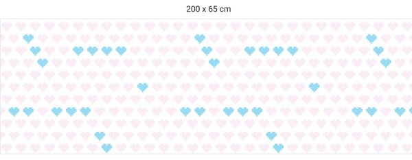FUGU Pixel hearts - ochrana steny za postel Varianta ochrany zdi: Delší strana postele 200x65 cm