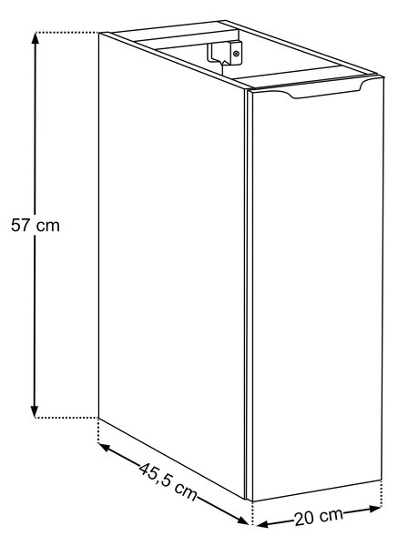 Comad Koupelnová skříňka pod desku 20 cm Sombra Green rákosově zelená
