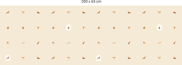 FUGU Tapeta za postel - Psi beige Varianta ochrany zdi: Delší strana postele 200x65 cm