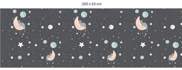 FUGU Tapeta za postel - Kočičky na měsíci Varianta ochrany zdi: Delší strana postele 200x65 cm