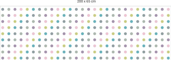 FUGU Pruh za postel - Puntíky barevné - růžová Varianta ochrany zdi: Delší strana postele 200x65 cm
