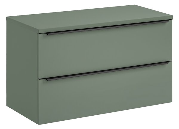 Comad Koupelnová skříňka pod deskové umyvadlo Sombra Green 100 rákosově zelená se zásuvkami