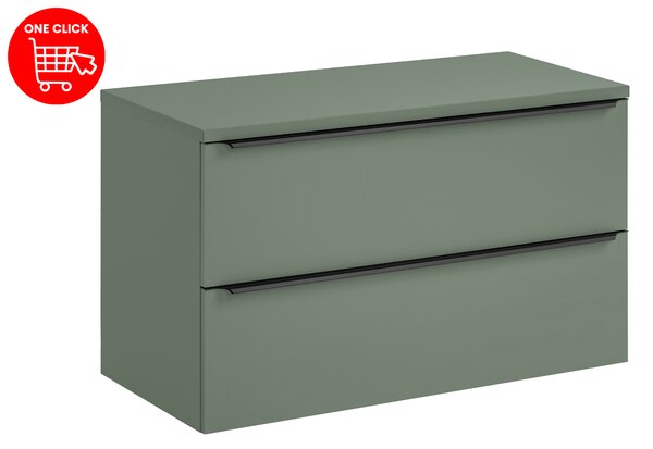 Comad Koupelnová skříňka pod deskové umyvadlo Sombra Green 100 rákosově zelená se zásuvkami