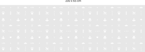 FUGU Ochrana stěny za postel - Pixel wars grey Varianta ochrany zdi: Delší strana postele 200x65 cm
