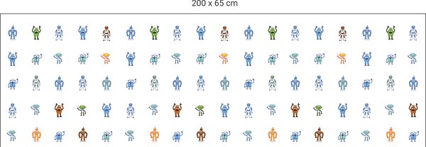 FUGU Ochrana zdi za postel - Roboti Varianta ochrany zdi: Delší strana postele 200x65 cm