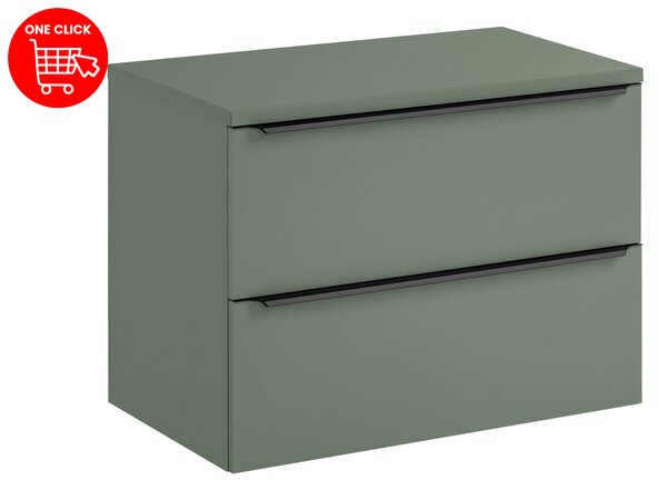 Comad Koupelnová skříňka pod deskové umyvadlo Sombra Green 80 rákosově zelená se zásuvkami