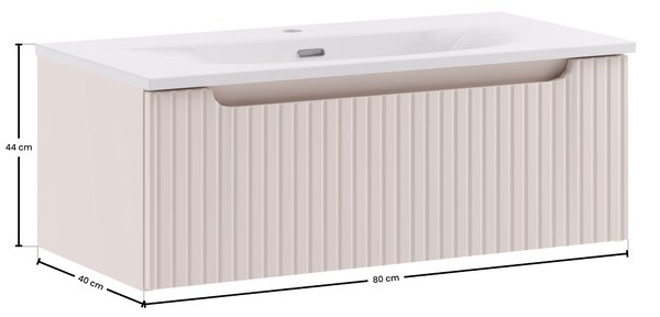 Comad Koupelnová skříňka s nábytkovým umyvadlem Nova Cashmere 80 kašmír mat