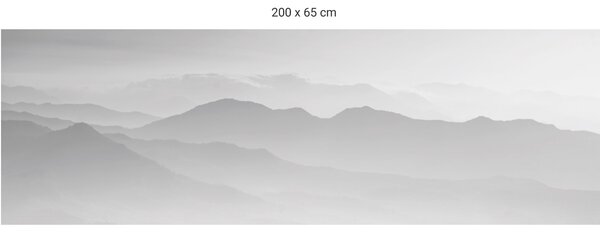 FUGU Tapeta za postel - Hory v mlze grey