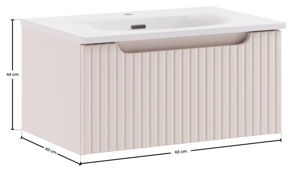 Comad Koupelnová skříňka s nábytkovým umyvadlem Nova Cashmere 60 kašmír mat