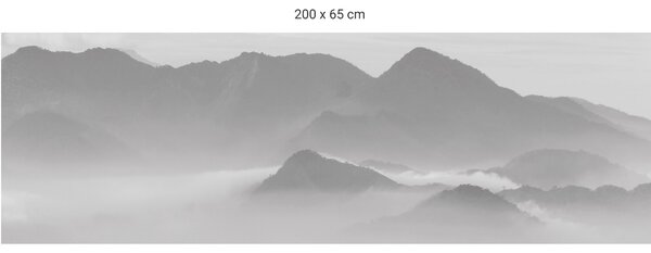 FUGU Ochrana zdi za postel - Plovoucí hory grey Varianta ochrany zdi: Delší strana postele 200x65 cm