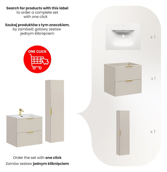 Comad Set koupelnového nábytku Adel Cashmere 60 kašmír mat