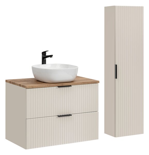 Comad Set koupelnového nábytku Adel Cashmere 80 dub wotan/kašmír mat