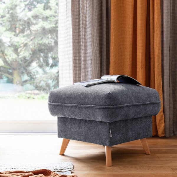 -25 % Dny MOMENTI– Tmavě šedá čalouněná podnožka Miuform Sweet Harmony 60 x 60 cm