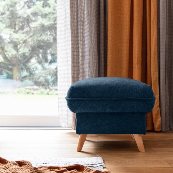 -25 % Dny MOMENTI– Tmavě modrá čalouněná podnožka Miuform Sweet Harmony 60 x 60 cm