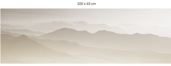FUGU Tapeta za postel - Hory v mlze beige Varianta ochrany zdi: Delší strana postele 200x65 cm