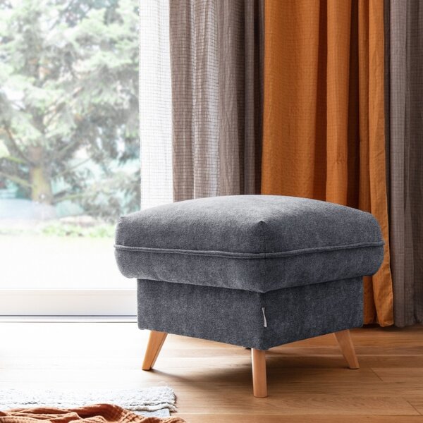 -25 % Dny MOMENTI– Tmavě šedá čalouněná podnožka Miuform Sweet Harmony 60 x 60 cm