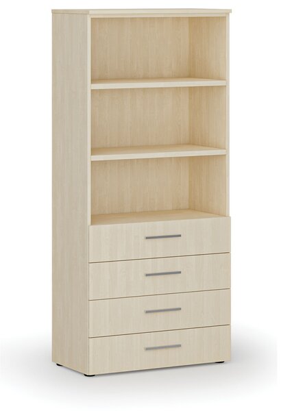 Kancelářská skříň se zásuvkami PRIMO WOOD, 800 x 420 x 1781 mm, bříza
