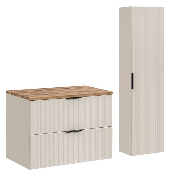 Comad Set koupelnového nábytku Adel Cashmere 80 dub wotan/kašmír mat
