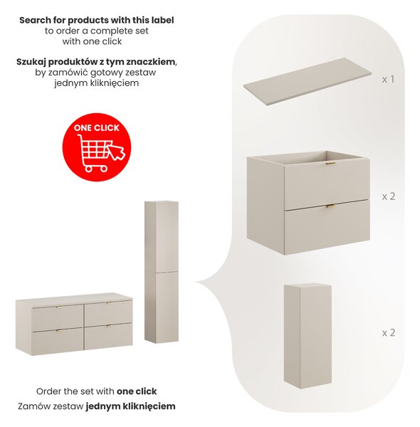 Comad Set koupelnového nábytku Dalia Cashmere 120 kašmír mat