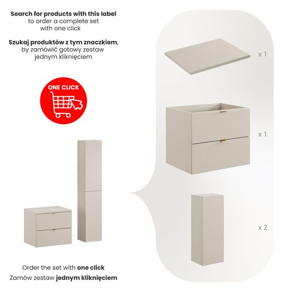 Comad Set koupelnového nábytku Dalia Cashmere 60 kašmír mat