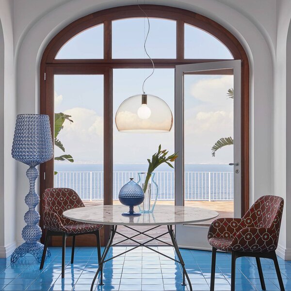 Kartell FL/Y závěsné světlo, Ø 52 cm, hnědá, stmívatelný, Hnědá / rez, Obývací pokoj / jídelna, Plast, Design