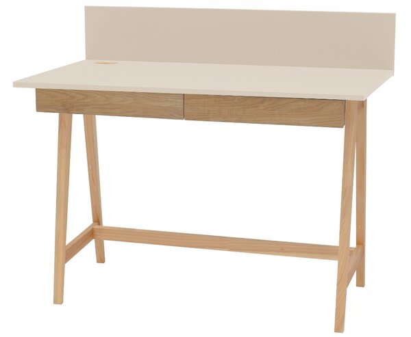 Béžový lakovaný pracovní stůl RAGABA LUKA 110 x 50 cm