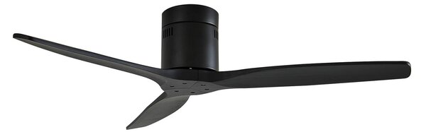 Lucande Stropní ventilátor Vindur, černý, DC, tichý, Černá, Obývací pokoj / jídelna, kov, Moderní