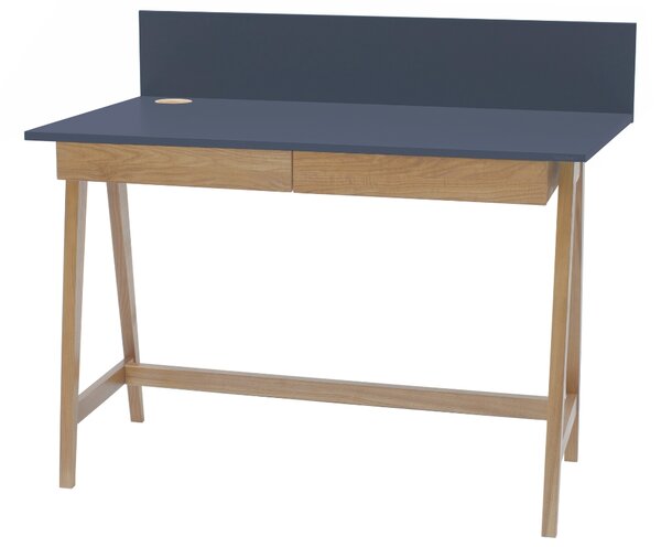 Tmavě šedý lakovaný pracovní stůl RAGABA LUKA 110 x 50 cm