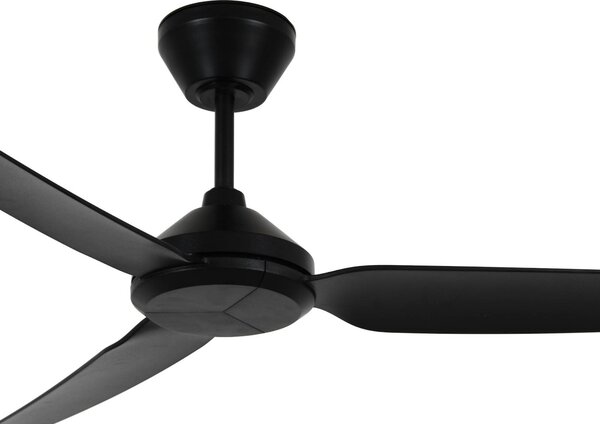 Beacon Lighting Stropní ventilátor Polis, černý, DC, tichý, Ø 137 cm, IP55, Černá, Obývací pokoj / jídelna, Plast, Moderní