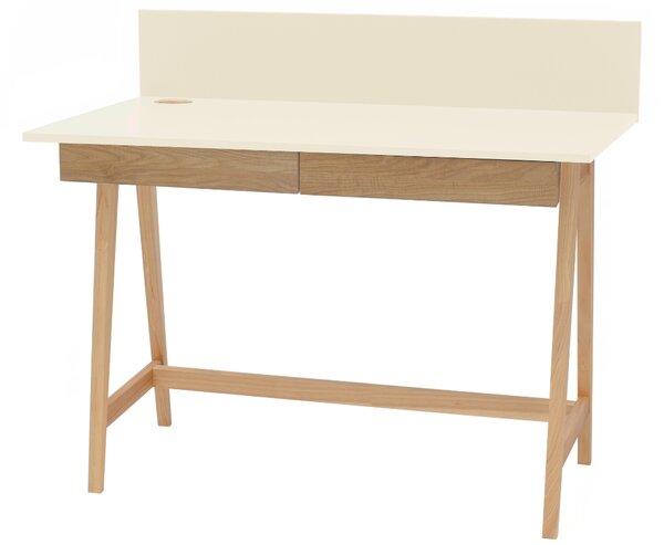 Krémově bílý lakovaný pracovní stůl RAGABA LUKA 110 x 50 cm