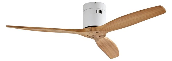 Lucande Stropní ventilátor Vindur, bílý, dřevo, DC, tichý, Bílá / opál, Obývací pokoj / jídelna, kov, Moderní
