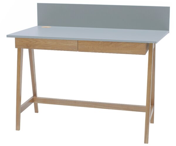 Světle šedý lakovaný pracovní stůl RAGABA LUKA 110 x 50 cm