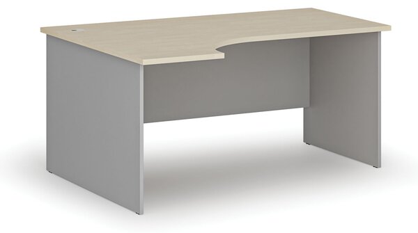 Rohový kancelářský psací stůl PRIMO GRAY, 160x120 cm, levý, šedá/bříza