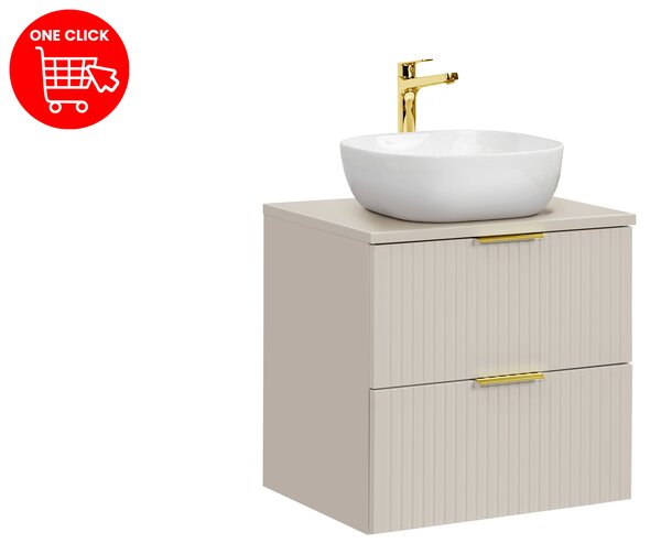 Comad Koupelnová skříňka s deskovým umyvadlem Adel Cashmere 60 kašmír mat