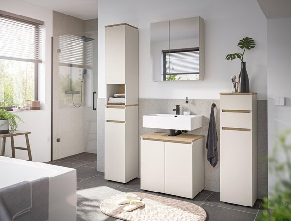 VYSOKÁ SKŘÍŇ, kašmírová, kašmírová, barvy dubu, 30/190/30 cm home24 - Koupelnové série, Online Only