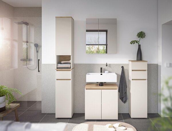 VYSOKÁ SKŘÍŇ, kašmírová, kašmírová, barvy dubu, 30/190/30 cm home24 - Koupelnové série, Online Only