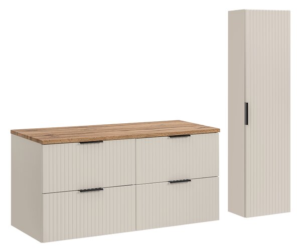 Comad Set koupelnového nábytku Adel Cashmere 120 dub wotan/kašmír mat