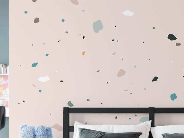 FUGU Tapeta na zeď - Terazzo antique pink Materiál: Digitální eko vlies - klasická tapeta nesamolepicí