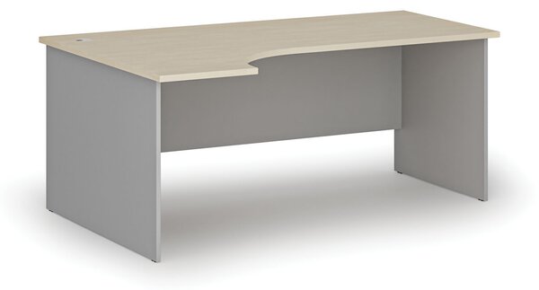Rohový kancelářský psací stůl PRIMO GRAY, 180x120 cm, levý, šedá/bříza