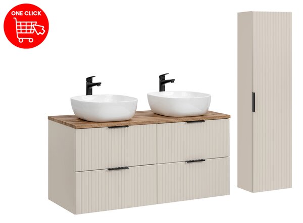 Comad Set koupelnového nábytku Adel Cashmere 120 dub wotan/kašmír mat