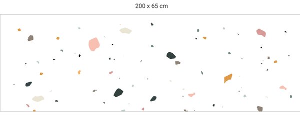 FUGU Terazzo White - tapeta za postel Varianta ochrany zdi: Delší strana postele 200x65 cm