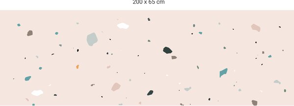 FUGU Terazzo Antique Pink - tapeta za postel Varianta ochrany zdi: Delší strana postele 200x65 cm