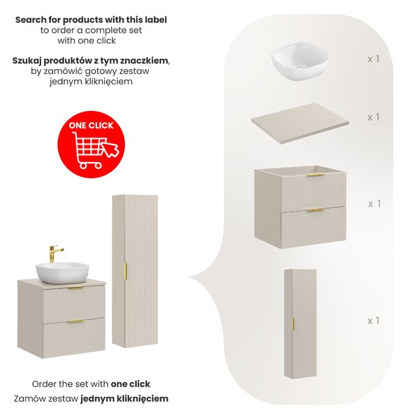 Comad Set koupelnového nábytku Adel Cashmere 60 kašmír mat