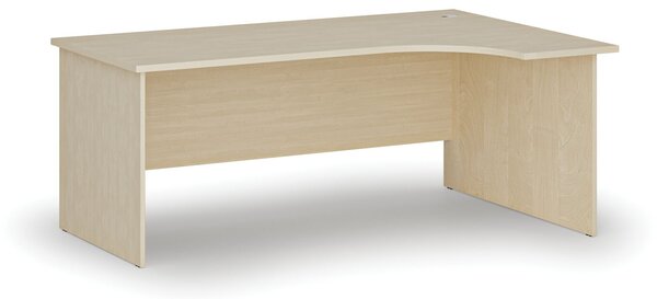Rohový kancelářský psací stůl PRIMO WOOD, 180x120 cm, pravý, bříza