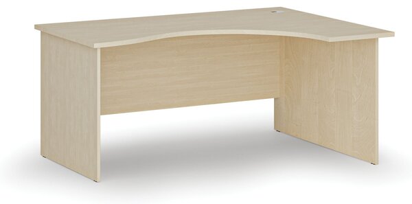 Ergonomický kancelářský psací stůl PRIMO WOOD, 160x120 cm, pravý, bříza