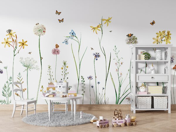 FUGU Tapeta pro malé víly - Butterfly garden Materiál: Digitální eko vlies - klasická tapeta nesamolepicí